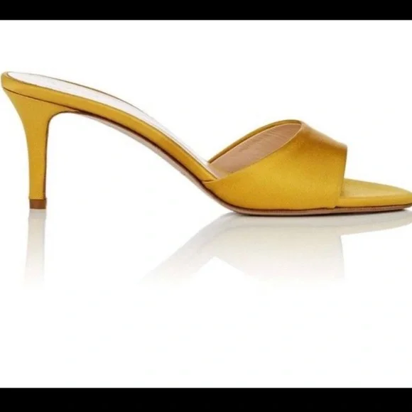 Barneys Yellow Satin Mules - Picture 2 of 7